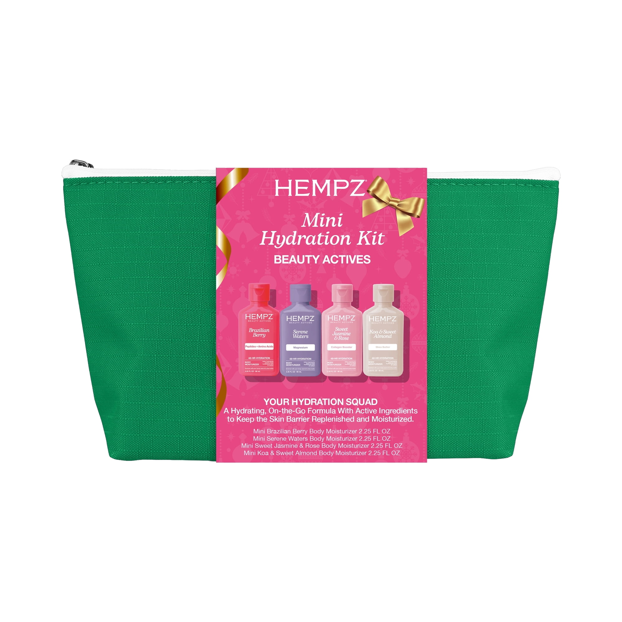 Hempz Limited-Edition Holiday Hydration Mini Moisturizing Beauty Actives Lotion Gift Set with Free Bag
