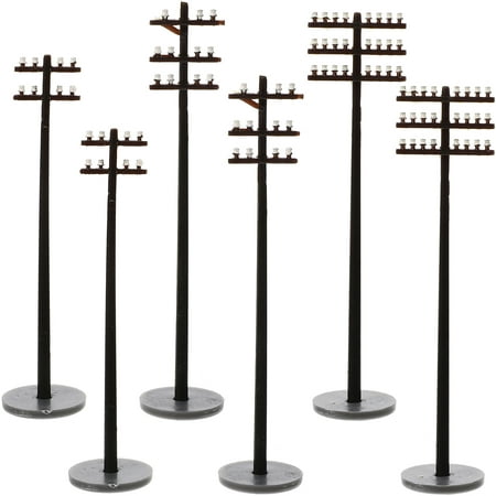 

NUOLUX 6pcs Mini Telephone Poles Model Railway Telephone Poles Model Sand Table Scene Accessories