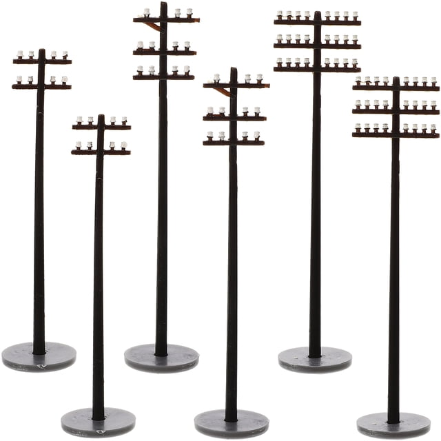 6 uds postes de telégrafo en miniatura modelos de postes de telégrafo de plástico para decoración DIY
