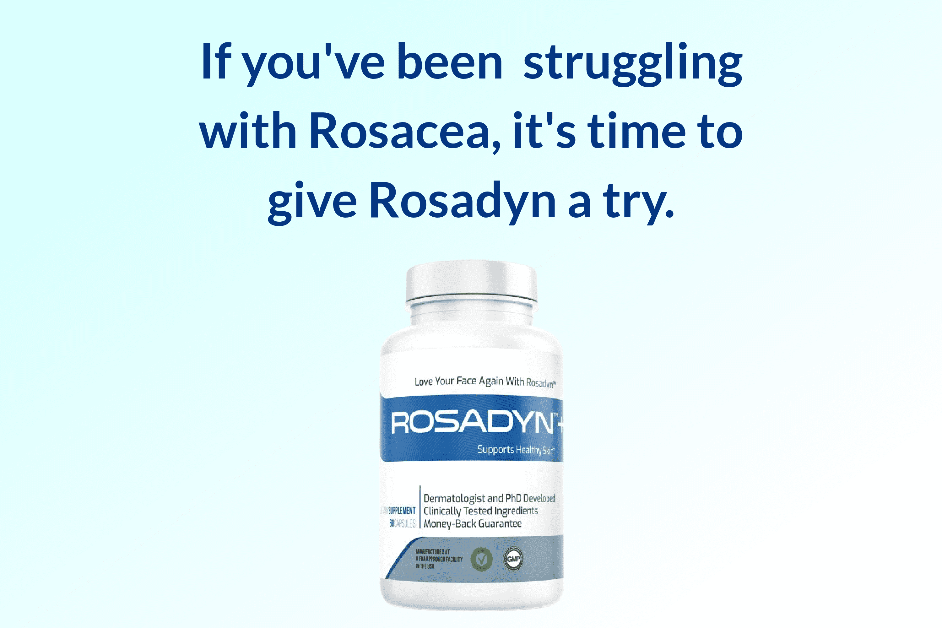 Rosadyn+ Rosacea Treatment Supplement | Relief for Face, Eyes & Nose Redness| Targets Root Cause