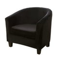thumbnail image 3 of 2-Piece Velvet Tub Chair Covers with Cushion Cover, Washable Removable Armchair Protector Furniture Protector for Home Decor,Black, 3 of 9