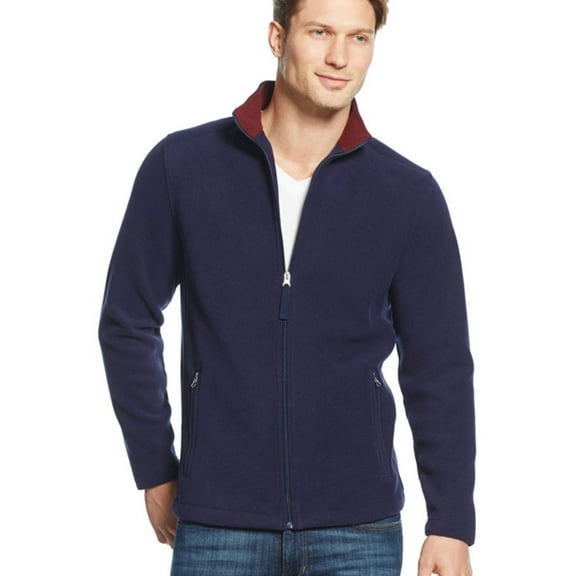 Club Room Mens FZ Fleece Jacket, Blue, Big & Tall, XLT