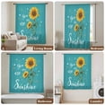 thumbnail image 5 of Teal Sunshine Sunflower Semi Sheer Curtains Drapes for Living Room,Bedroom,French Doors Window 54 Inches Long,Pastoral Bees Farmhouse Floral Rod Pocket Chiffon Curtain Drapery Voile Draperies Panel, 5 of 8