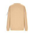 thumbnail image 5 of Ladies' Christmas Printed Bow Round Neck Long Sleeved Loose Pullover Sweater Sweatshirt Top, Elegant Fall Winter Fashion with Soft Fabric for Holiday Parties,Khaki,M, 5 of 6