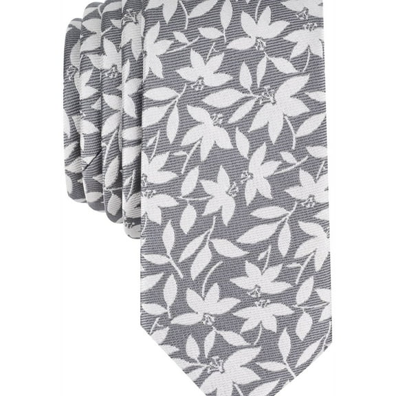 bar III Mens Bossen Floral Self-tied Necktie, Grey, One Size