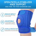 thumbnail image 2 of Rodillera con diseño de rótula abierta para dolor en las articulaciones, deportes, rehabilitación de lesiones, rodillera ajustable para hombres y mujeres con 3 correas, talla XL-M, azul, 1 par, 2 of 5