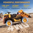thumbnail image 2 of Wisairt 24V Ride On Dump Truck for Kids, 2 Seater 4WD Electric Truck, 4×200W Motors, Power Car Wheel with Remote Control, Automatic Dump Bed, Shovel, Music, Yellow, 2 of 10