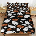 thumbnail image 6 of 3 Pcs Soft Bedding Set, Includes 1 Duvet Cover with Zipper And 2 Pillow Shams,Black Halloween Background with Pumpkin Twin(86"x70"), 6 of 8