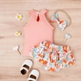 thumbnail image 2 of Ketyyh-chn99 Baby Girl Clothes Skirt Set for Girls Toddler Baby Girls Birthday Outfits Sweet Romper Shirts Shorts/Flared Pants Set Red,6-9 Months, 2 of 5