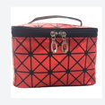 thumbnail image 1 of Fashion Handbag Travel Wash Bag Large Capacity Stripe Lattice Laser Toiletry Bag Zipper Makeup Bag Women Cosmetic Bag Korean Storage Bag RED, 1 of 8
