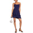 thumbnail image 1 of B. DARLIN Womens Mesh Inset Fit & Flare Dress, Blue, Juniors, 9/10, 1 of 1