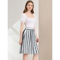 thumbnail image 4 of Falda Midi Allegra K a rayas con botones Gris S, 4 of 6
