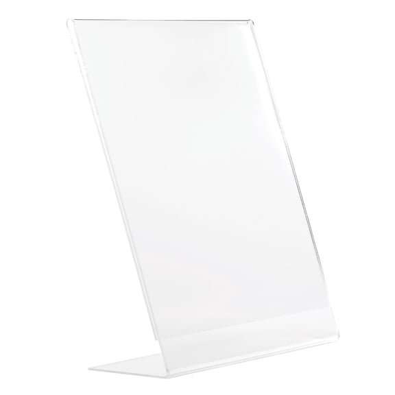 Excello Global Products Anti-Glare L Shape Sign Holder 8.5" x 11" Vertical Table Top/Countertop