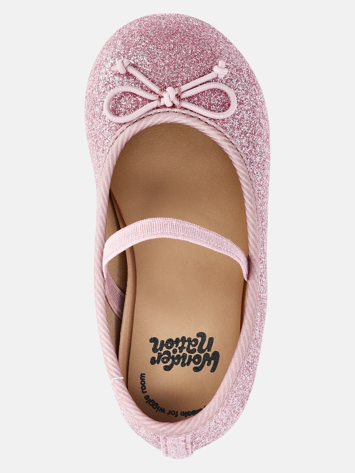 Wonder Nation Baby Girls Bow Ballet Dress Shoes