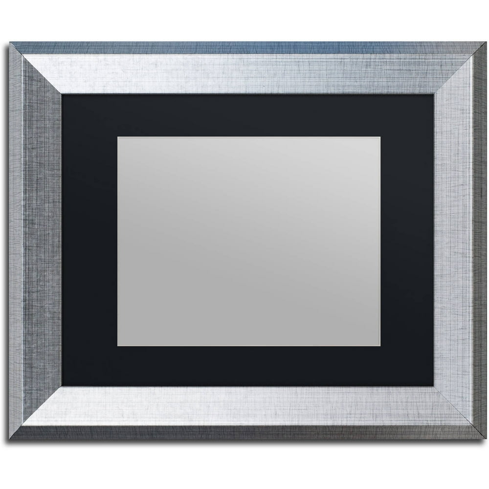 Trademark Fine Art HeavyDuty 11x14 Silver Picture Frame with 8x10 Black Mat