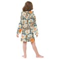 thumbnail image 4 of FORMRS Niños Bathrobe Unisex Hooded Robe Soft Plush Pajamas Sleepwear, Size 2-3T, Sunny Blooms, 4 of 7
