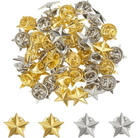 Alloy Star Badge Lapel Pin Brooches Military Award Pins July Memorial Day Stars for Backpack Clothes