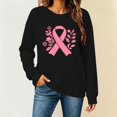 thumbnail image 2 of Women Breast Cancer Awareness Sweatshirt Pink Ribbon Graphic Long Sleeve Pullover Tops, 2 of 4
