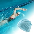 thumbnail image 2 of Unique Bargains 1 Pc Elasticity Swim Cap for Adult 5.91"x9.25" Light Blue, 2 of 6