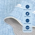 thumbnail image 3 of Hasoo 4' x 6' Area Rug for Living Room Washable Scalloped Non Shedding Neutral Indoor Decor Bordered Bow Printed Carpet, Blue, 3 of 5