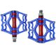 thumbnail image 1 of 1 par de pedales planos antideslizantes para bicicleta de montaña y carretera, de aleación de aluminio CNC, con 3 rodamientos sellados, accesorios para ciclismo de montaña, color azul y rojo, 1 of 5