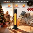 thumbnail image 4 of 1500W Electric Patio Heater, 36inch Infrared Heater with Remote, IPX5 Waterproof Infrared Tower Space Heater, 2 Heat Levels, 12H Timers, Tip-Over & Overheat Protection for Garage, Indoor, Home, 4 of 5