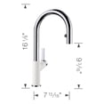 thumbnail image 2 of Urbena Pull-Down Dual-Spray Kitchen Faucet - Chrome/White, 2 of 5