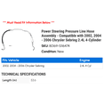 thumbnail image 2 of Power Steering Pressure Line Hose Assembly - Compatible with 2002, 2004 - 2006 Chrysler Sebring 2.4L 4-Cylinder 2005, 2 of 2