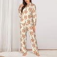thumbnail image 2 of Honeii Hand Drawn Snake print Women's Pajama Sets Long Sleeve Button Down Sleepwear Nightwear Soft Pjs Lounge Sets-Small, 2 of 7