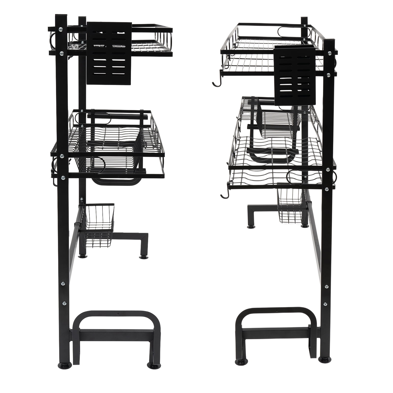 Dwellnix Over Sink Dish Rack Dry 2 Tier Drip Dry Steel Large Dish Organizing Rack NEW