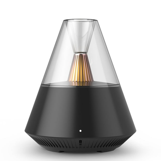Difusor de aceites esenciales, difusor de aroma de fragancia de diseño moderno para el hogar, dormitorio, sala de estar, con luz ambiental y control remoto, negro