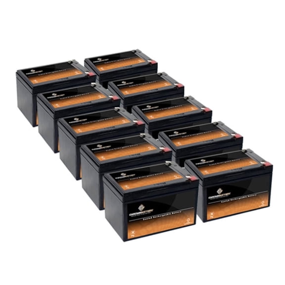 Chrome Battery 12V (12 Volt) (12 Volt) 12Ah Sealed Lead Acid (SLA) Battery - T2 Terminals - for Zb-12-12 - 10pk