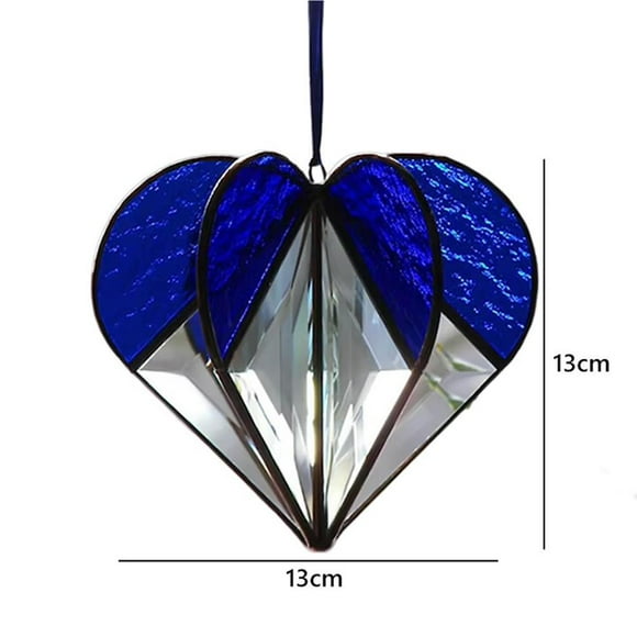 Clear Heart Crystal Multi-Sided Rainbow Heart Glass Heart Pendant Window Pendant Indoor Outdoor Hanging Ornament Decoration Gifts