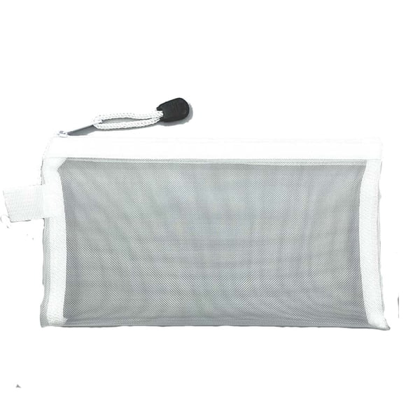Juego de 3 estuches transparentes de malla con cremallera, estuches de nailon para lápices, bolsas de almacenamiento para estudiantes, organizador de artículos de aseo de viaje, bolsa de maquillaje,