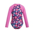 thumbnail image 2 of Venjoe Kids Girls One-piece Rash Guard Swimsuit Long Sleeves Floral Printed Zippered Swimwear Bathing Rose Red 10, 2 of 7