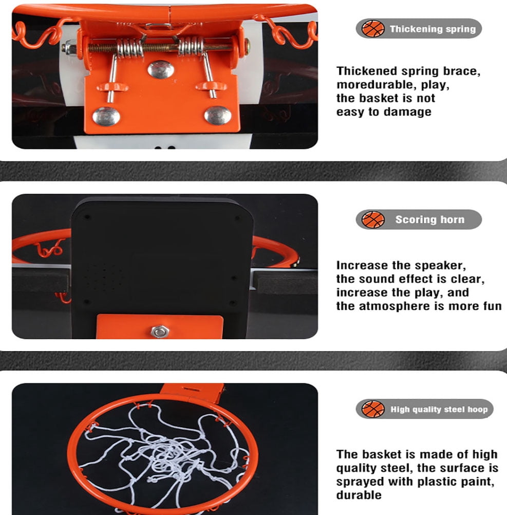 Basketball Hoops Indoor for Kids 15.7" x 11.8" - Automatic Scoring Basketball Goal Mini Basketball Hoops for Door with Lights & Sound for Kids Adults