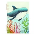 thumbnail image 2 of Whale Waterweed Fish Ring Binder Notebook Journey Note Diary College Ruled Spiral Notebook Study Loose Leaf Paper A5 60 Pages, 2 of 8
