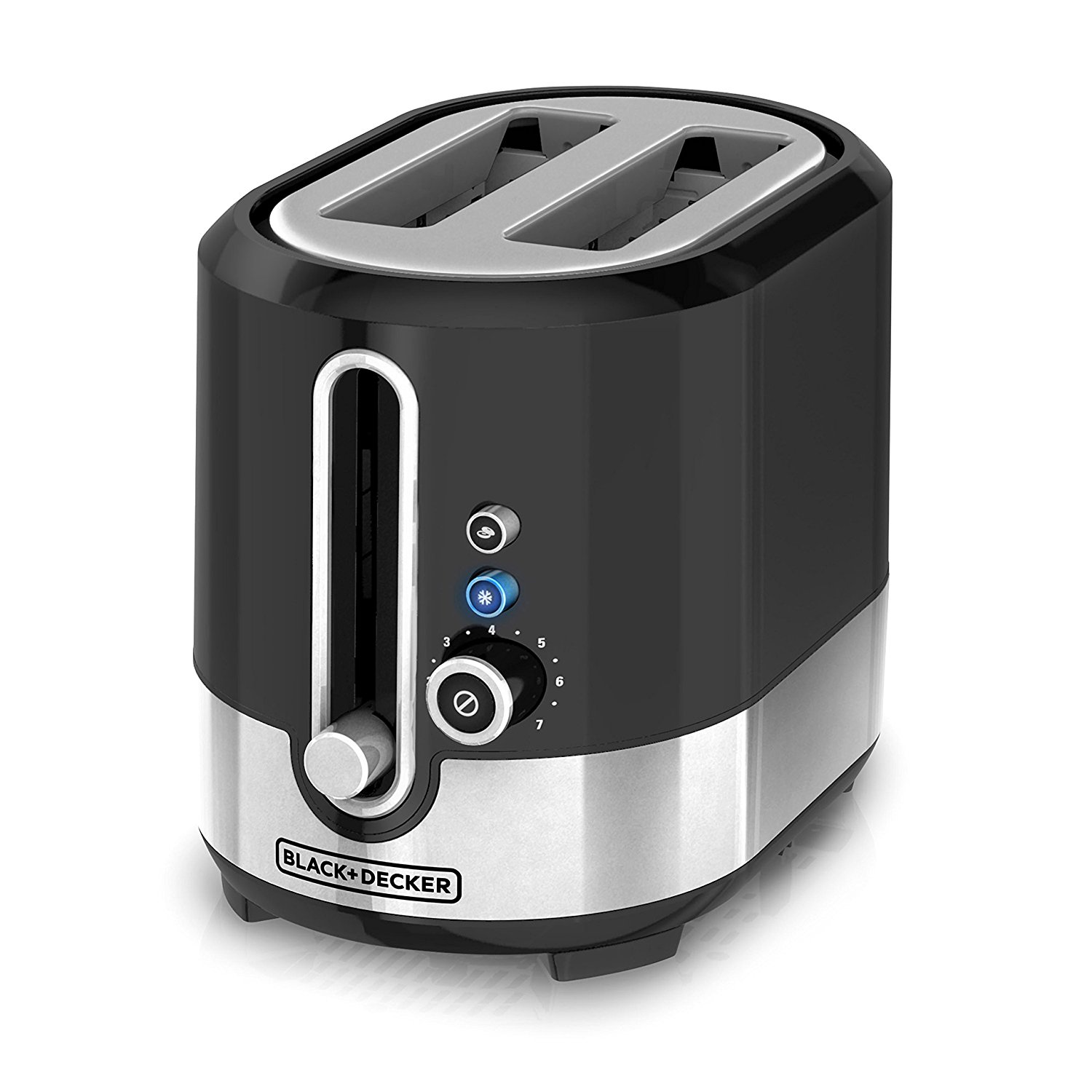 BLACK+DECKER 2Slice Extra Wide Slot Toaster, Modern Oval, Black with