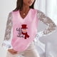 thumbnail image 1 of Ichuanyi Liquidación de mujeres Spring V Collar Collar Jacket de encaje Impresión de Navidad e Invierno BLOUNTA ICHUANYI WER202308241006, 1 of 6