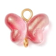 thumbnail image 2 of 100 pc Butterfly Glass Golden Tone Iron Connector Charms Mixed color 14x14.5x5.5mm Hole: 1.8~2.2mm, 2 of 5