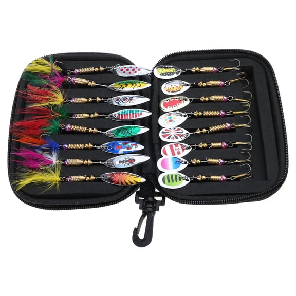 16Pcs Fishing Spoons Lures Metal Hook Baits Trout Bass Casting Spinner Baits