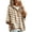Khaki, variant on Women's Hooded Knit Sweater Casual - 3/4 Sleeve Striped Drawstring Loose Fit Pullover, Womens Sweatshirt, Sweatshirt, Hoodies, Essentials Hoodie