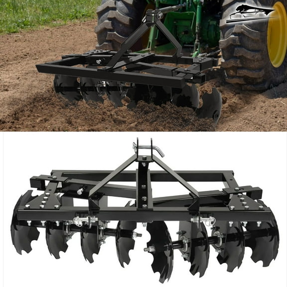 KOJEM Disc Plow Harrow for Prep Soil Cut Weeds & Clear Crop Remains Easy Mounting with Integrated 3-Point Hitch,2 PACKAGES
