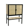 thumbnail image 2 of Creative Co-Op Pine Wood Cabinet with Natural Rattan Details, 2 of 5