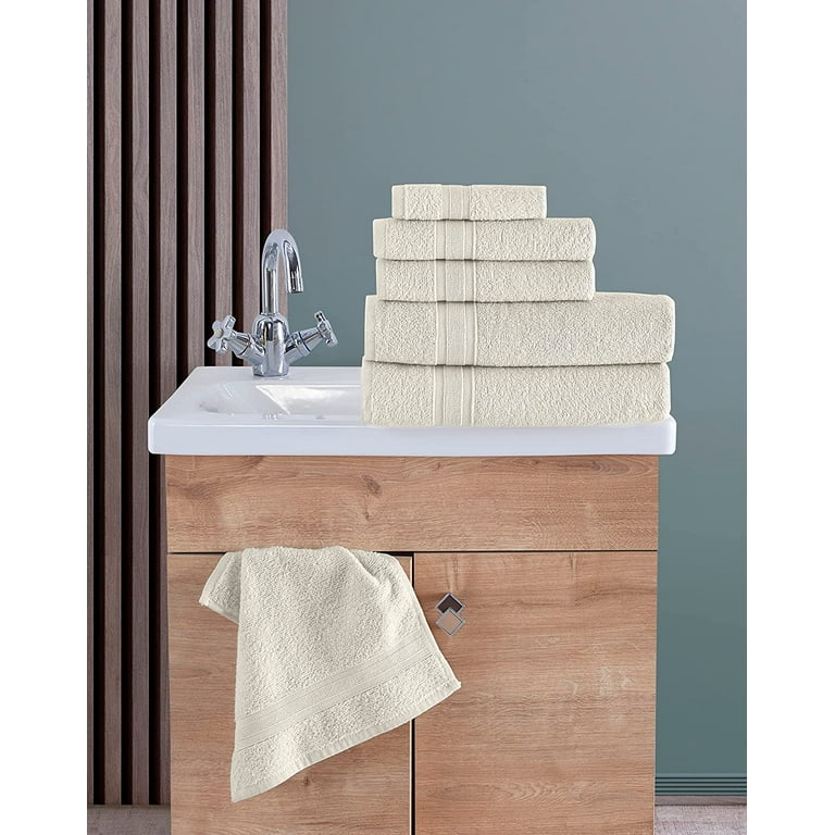 Ivory Organic Turkish Cotton Bath Towels, Set of 6