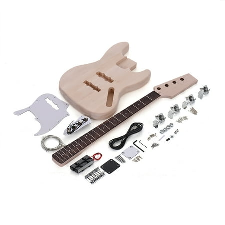 Muslady JAZZ Bass Style 4-String Electric Bass Solid Basswood Body Maple Neck Rosewood Fingerboard DIY Kit