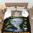 thumbnail image 2 of Just A Boy Who Loves Tornado Blanket Best Gifts Super Soft Premium Flannel Throw Blanket, Warm Plush Perfect for Sofa Bed Camping Blankets All Season Use (80" L X 60" W), 2 of 6