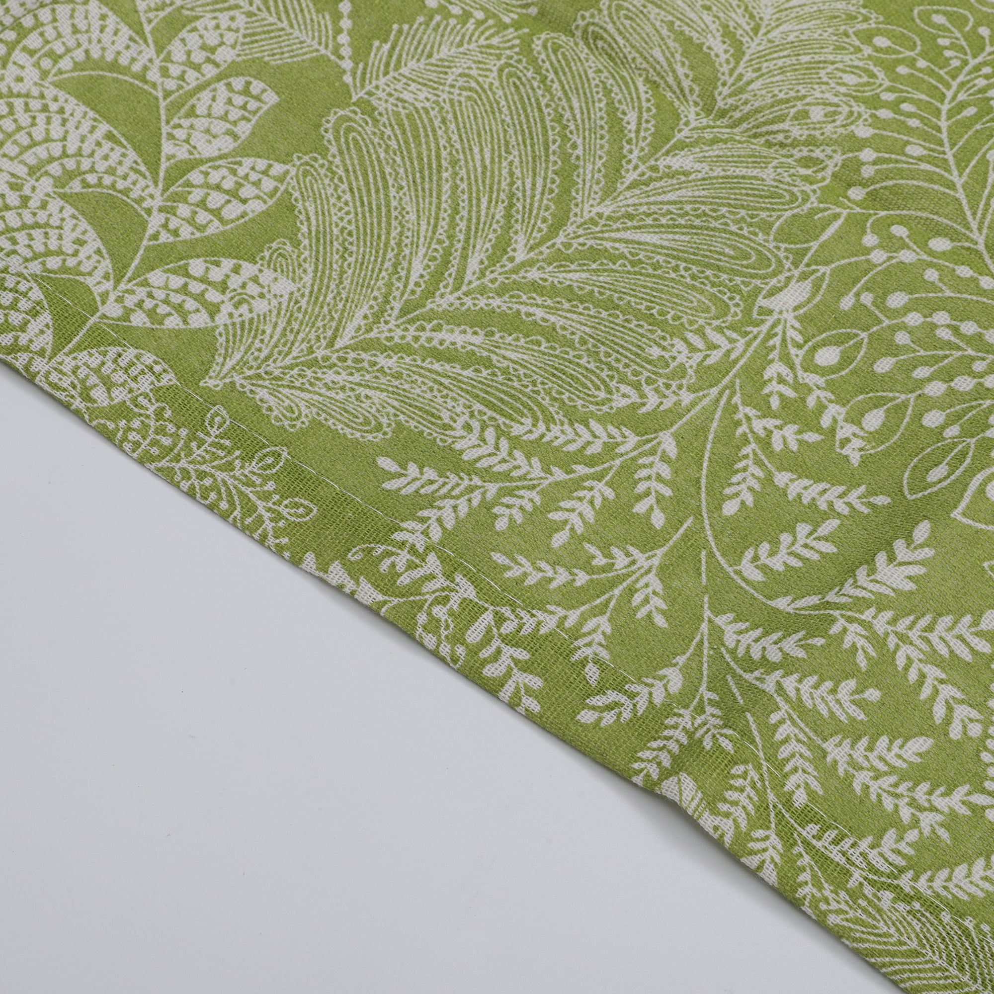 Unique Bargains 2pcs Cotton Linen Short Window Curtains Green 5.43"L x 23.62"W