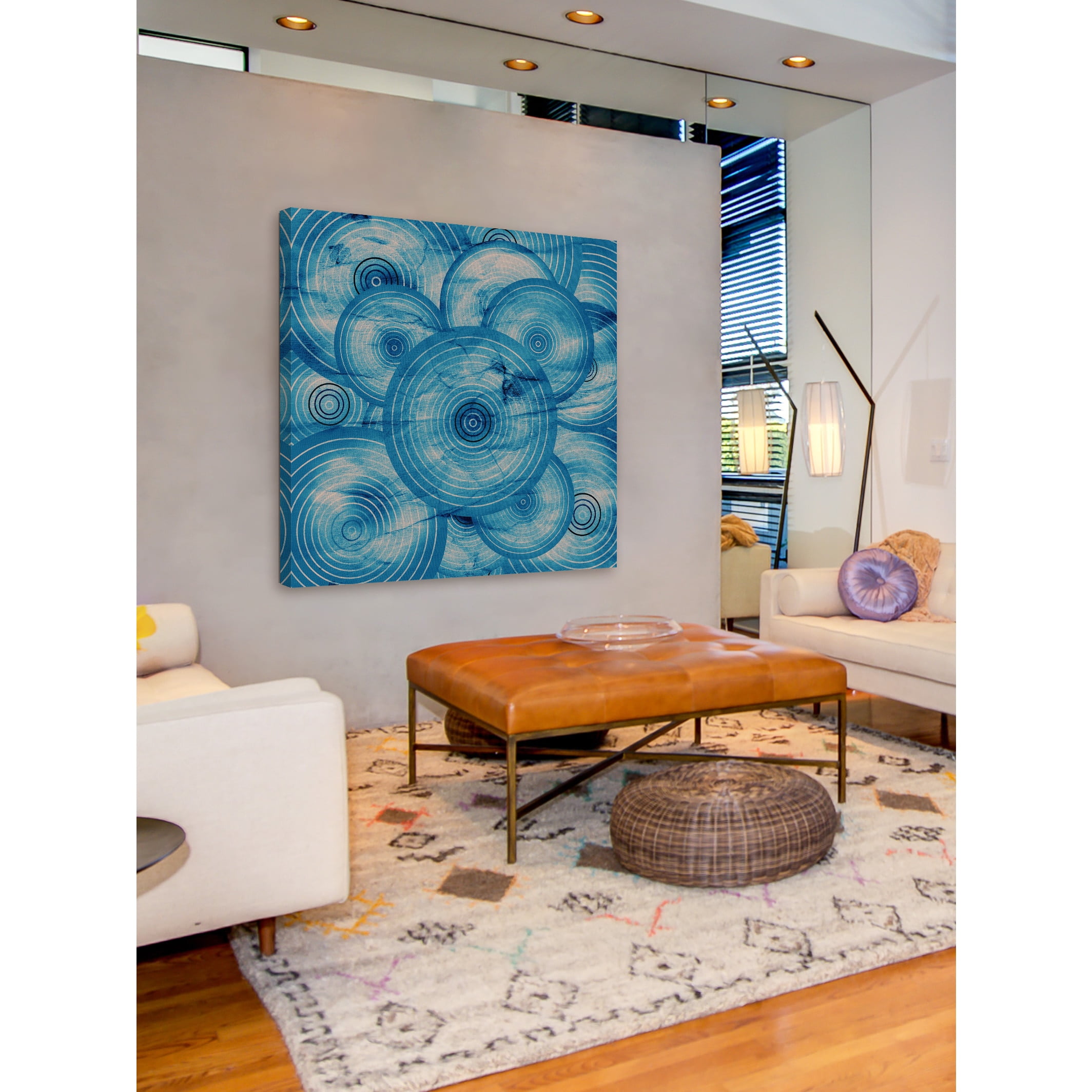 "Spiroblue" Painting Print on Wrapped Canvas