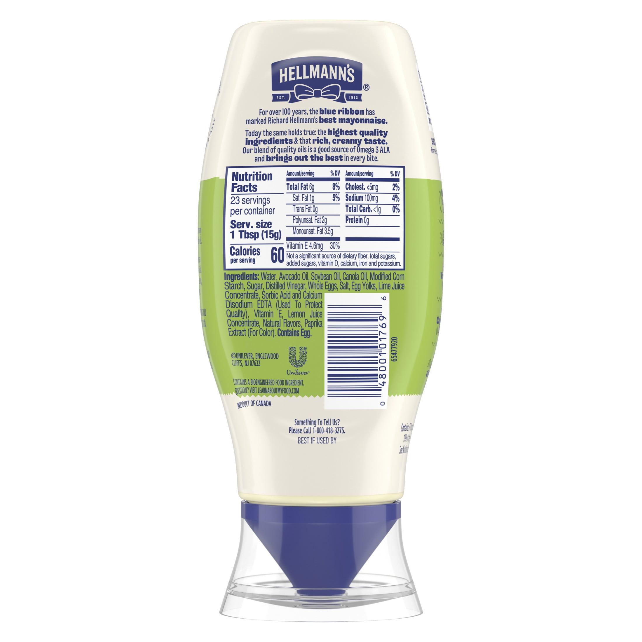 (2 pack) Hellmann's Avocado Oil Mayonnaise Dressing Condiments, 11.5 fl oz Squeeze Bottle
